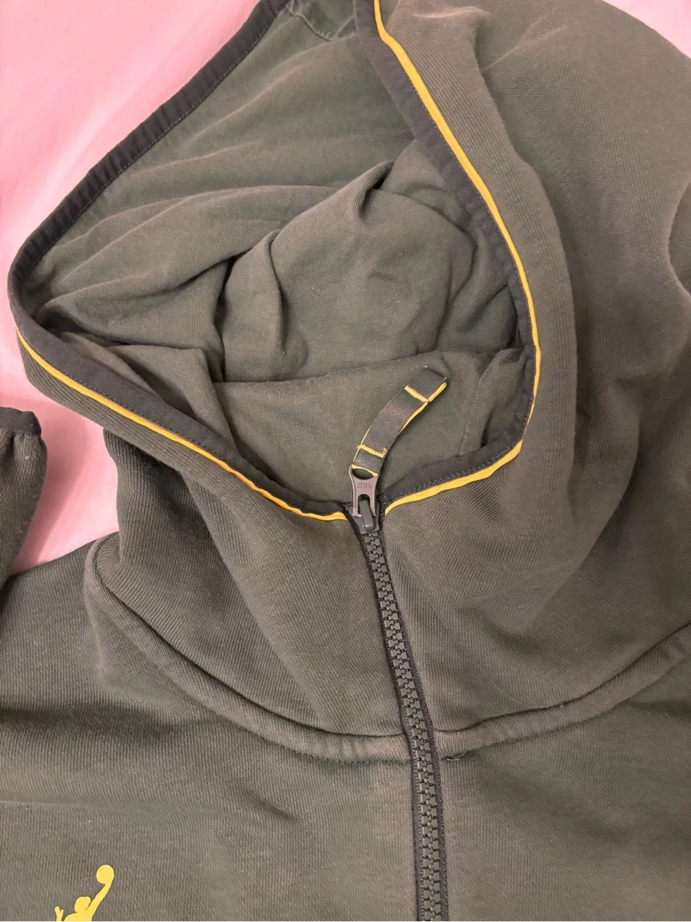 Nike Women's Seattle Storm Dark Green Hooded Varsity Jacket with Yellow Trim
